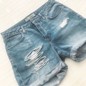 Topshop Distressed Jean Shorts